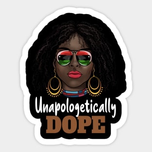 Melanin Girl Unapologetically Dope Black Afro - Juneteenth Sticker